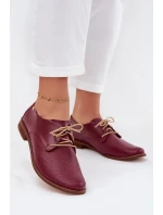 Dámske elegantné kožené šnurovacie čižmy Zazoo 4238 burgundy Dámske elegantné kožené šnurovacie čižmy Zazoo 4238 burgundy