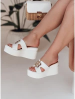 Dámske žabky na platforme PLATSIMA white FashionStreet ZY0758 Dámske žabky na platforme PLATSIMA white FashionStreet ZY0758