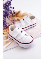 Dziecięce Trampki Na Rzepy Białe Bernie