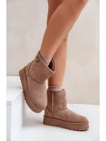 Wysokie Śniegowce Damskie Na Platformie Big Star OO274A097 Beżowe