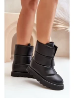 Platformové snežnice so zipsom z eko kože Black Resisia