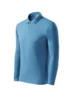 Pique Polo LS pánske polo tričko azúrovo modré