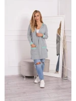 Dvojfarebná pláštenka s kapucňou 21679 mätová+šedá - Kesi