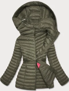 Vypasovaná dámska bunda v khaki farbe (GT-212)