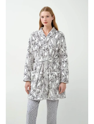 Vamp - Šedý župan s potlačou králika 21462 - Vamp