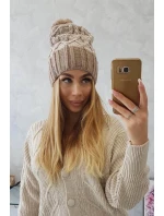 Milano fleecová čiapka K203 ecru melange+dark beige