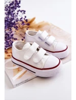 Dziecięce Trampki Na Rzepy Białe Bernie