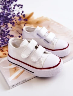 Dziecięce Trampki Na Rzepy Białe Bernie