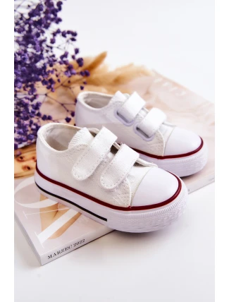 Dziecięce Trampki Na Rzepy Białe Bernie