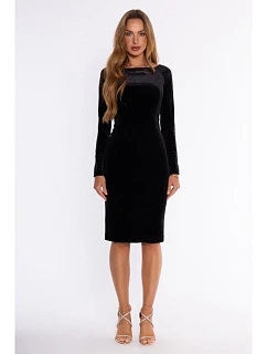 M934  Velvet sheath dress - black