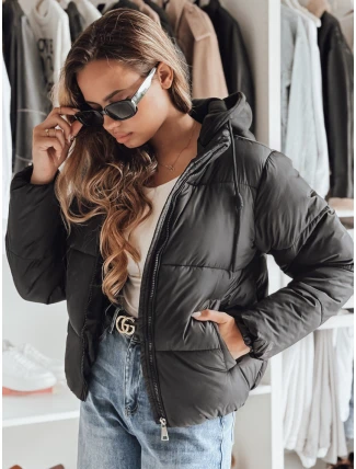 Dámska krátka páperová bunda GLAMVO s kapucňou čierna FashionStreet TY4950