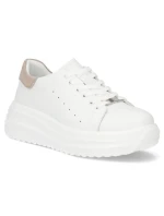 Dámske kožené topánky na platforme biele Filippo DP6739