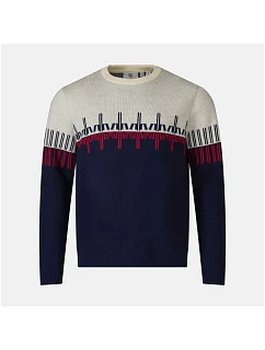 SVETER ROSSIGNOL PATTERNED CN SWEATER, tmavomodrý