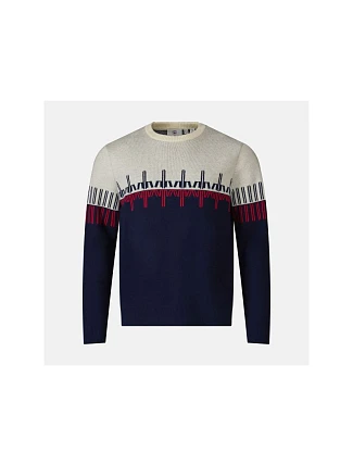 SVETER ROSSIGNOL PATTERNED CN SWEATER, tmavomodrý SVETER ROSSIGNOL PATTERNED CN SWEATER, tmavomodrý