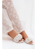 Dámské ploché s ozdobou bílé Grelora