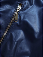 Tmavomodrá krátka bunda s ozdobnými sťahovacími lemami (16M9087-215)