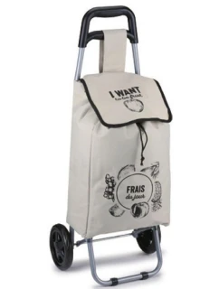 VOZÍK NA NÁKUPNÉ TAŠKY NA KOLIESKACH S RÁMOM 25 L SIVÝ