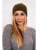 Paris fleecová čiapka K213 khaki+kiwi