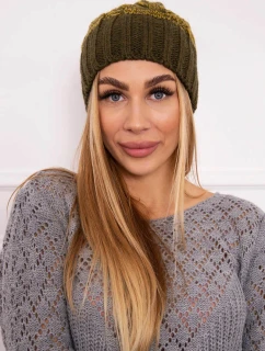 Paris fleecová čiapka K213 khaki+kiwi