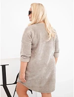 Dámske šaty Plus Size z manšestru s voľným strihom, farba fango hnedá Dámske šaty Plus Size z manšestru s voľným strihom, farba fango hnedá