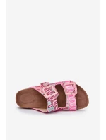 Klapki Damskie Z Klamrami I Brokatem S.Barski RB51-006 Różowe