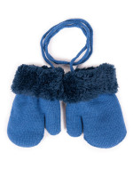 Yoclub Chlapčenské dvojvrstvové rukavice s jedným prstom RED-0001C-AA10-001 Blue