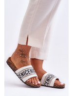 Korkové sandále s kryštálmi White Be Nice