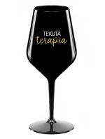 TEKUTÁ TERAPIA - čierny nerozbitný pohár na víno 470 ml