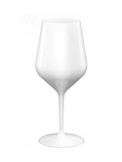 Biely nerozbitný plastový pohár na víno 470 ml 6pack