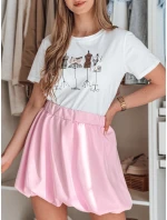 Dámska mini sukňa PUFFELLA ružová FashionStreet CY0504