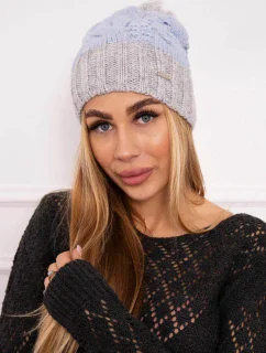 Paris fleecová čiapka K212 svetlo modrá + svetlo šedá