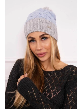 Paris fleecová čiapka K212 svetlo modrá + svetlo šedá