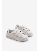 Dziecięce Tenisówki Na Rzepy Biało-Złote Cute Girl