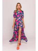 M858 Maxi šaty s odhaleným chrbtom - model 1