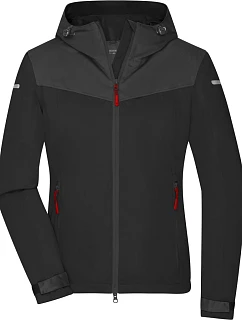 Daiber JN 1179 Dámska outdoorová softshellová bunda 02.1179 čierna/uhlíková/svetločervená