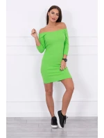 Pruhované priliehavé šaty svetlo zelené