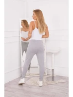 Tepláky so zaväzovaním v páse šedej