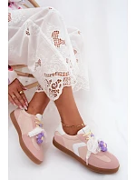 Dámske tenisky s ozdobným kvetom a stuhou Pink Coastelle Dámske tenisky s ozdobným kvetom a stuhou Pink Coastelle
