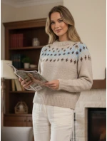 Dámsky sveter SKADOVA jedna veľkosť tmavo béžová FashionStreet MY2349 Dámsky sveter SKADOVA jedna veľkosť tmavo béžová FashionStreet MY2349