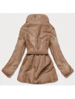 Hnedá dámska bunda - kožúšok s golierom (GSQ2166) Hnedá dámska bunda - kožúšok s golierom (GSQ2166)
