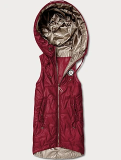 Tenké bez rukávov s kontrastným lemovaním Goodlookin Dark Red (B8583-27)