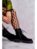 Dámske semišové čižmy so šnúrkami Black Afra Dámske semišové čižmy so šnúrkami Black Afra