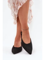 Baleriny Z Plecionką I Szpiczastymi Noskami Czarne Hefion