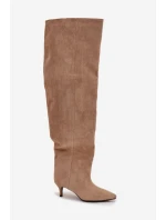 Wsuwane Kozaki Damskie Na Szpilce Beżowe Ysolienne