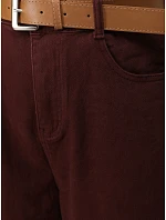 Dámske džínsy s vysokým pásom, strih mom fit, s opaskom, bordové, FashionStreet UY3121 Dámske džínsy s vysokým pásom, strih mom fit, s opaskom, bordové, FashionStreet UY3121