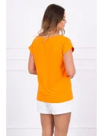 Blúzka s potlačou pier oranžová Blúzka s potlačou pier oranžová