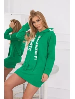 Oversize zelené šaty s kapucňou