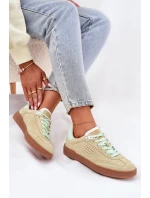 Zamszowe Buty Sportowe Sneakersy Damskie D.Franklin DFSH387005 Limonkowe