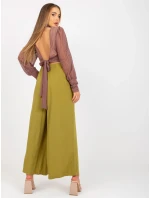 Nohavice D73761M62237A olivovo zelená