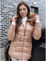Dámska zimná bunda EMBRACE camel FashionStreet TY3995 Dámska zimná bunda EMBRACE camel FashionStreet TY3995